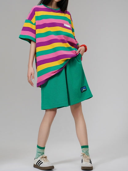 Colorful striped T-shirt X2730