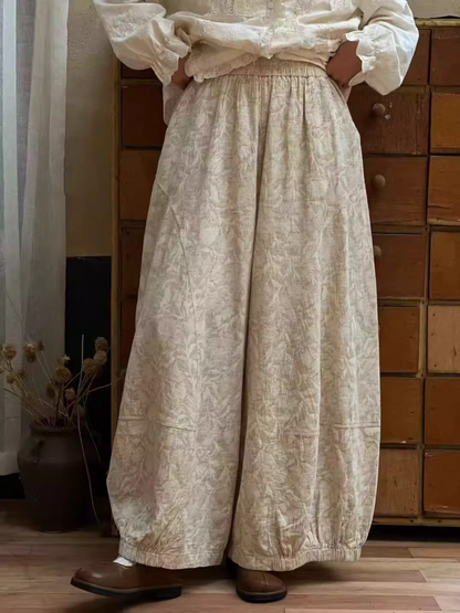 Vintage Inspired Loose Wide-Leg Lantern Pants　X3363