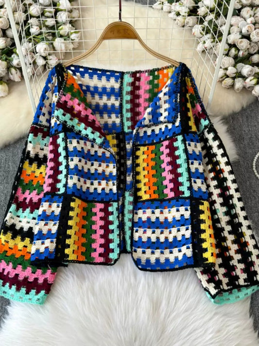 Ethnic Style Colorful Knit Cardigan　X2907