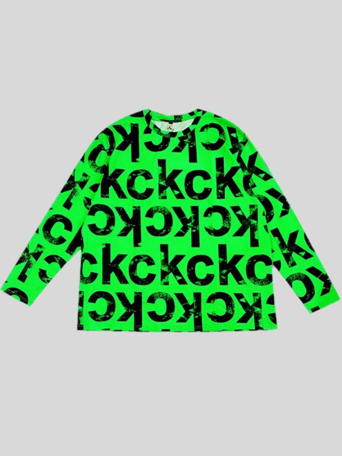 Neon color logo long sleeve T-shirt X2694