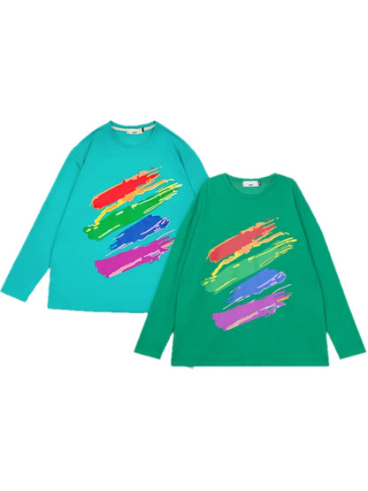 Color Slash Long Sleeve T-Shirt X2691