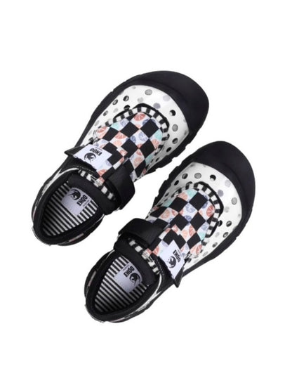 Check &amp; Polka Dot Round Toe Shoes X2759