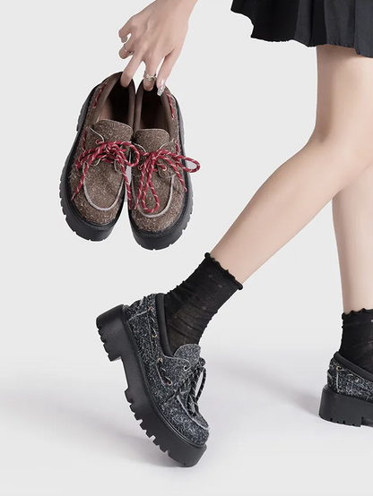 Platform Lace-Up Loafers　X3523