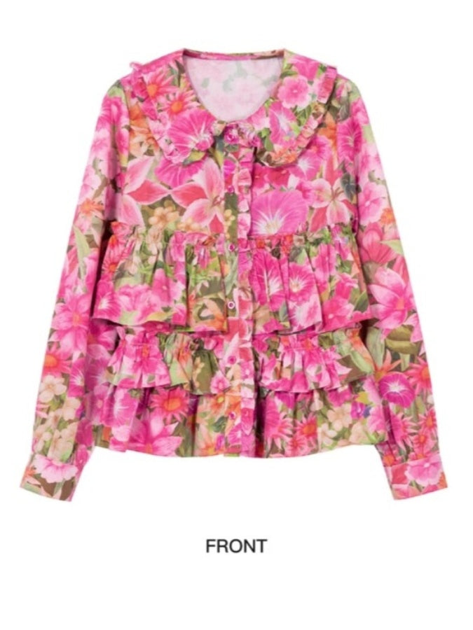 Flower Doll Collar Shirt X2704