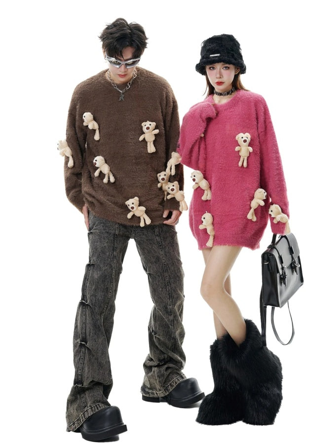 Bear Decoration Sweater　X2998