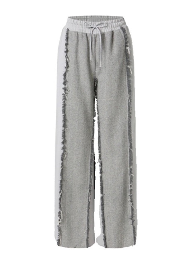 Faux wool cut-off sweatpants X2986