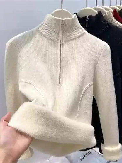 Lined Half Turtleneck Knit Sweater　X2959