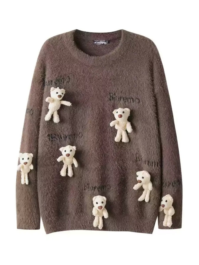 Bear Decoration Sweater　X2998