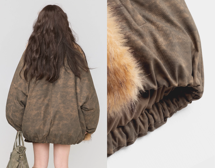 可拆式環保毛領冬季外套 X3448