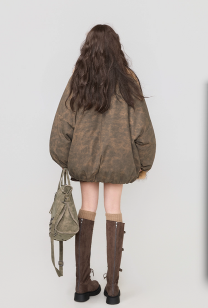 可拆式環保毛領冬季外套 X3448