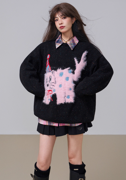 星空斑點針織貓咪毛衣 X3452