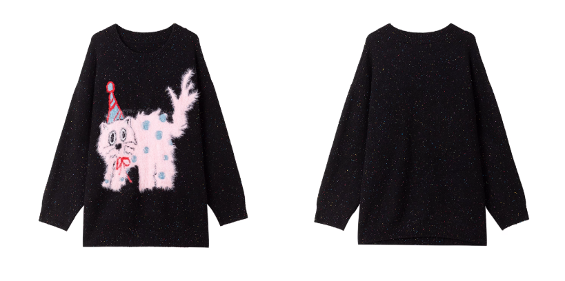 星空斑點針織貓咪毛衣 X3452