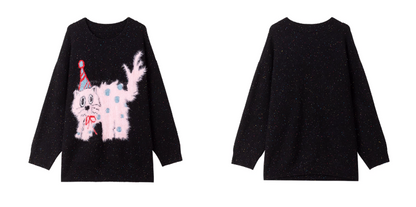 星空斑點針織貓咪毛衣 X3452