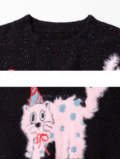 星空斑點針織貓咪毛衣 X3452
