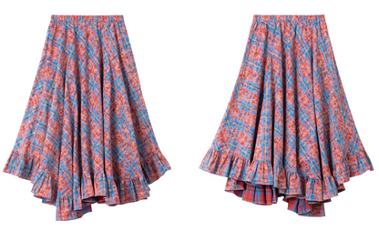 Washed Patchwork Boat-Neck Top X3454