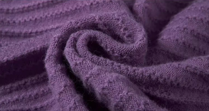 紫色藝術提花針織洋裝 X3457