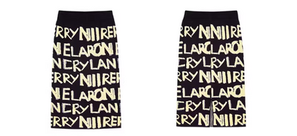 彩色Logo針織中長裙 X3461