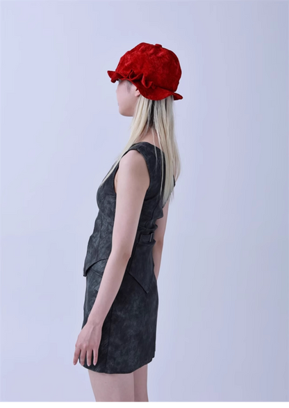 Retro Sculpted Brim Bucket Hat　X3438