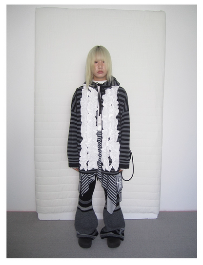 Striped Colorblock Sweat Jacket　X3421