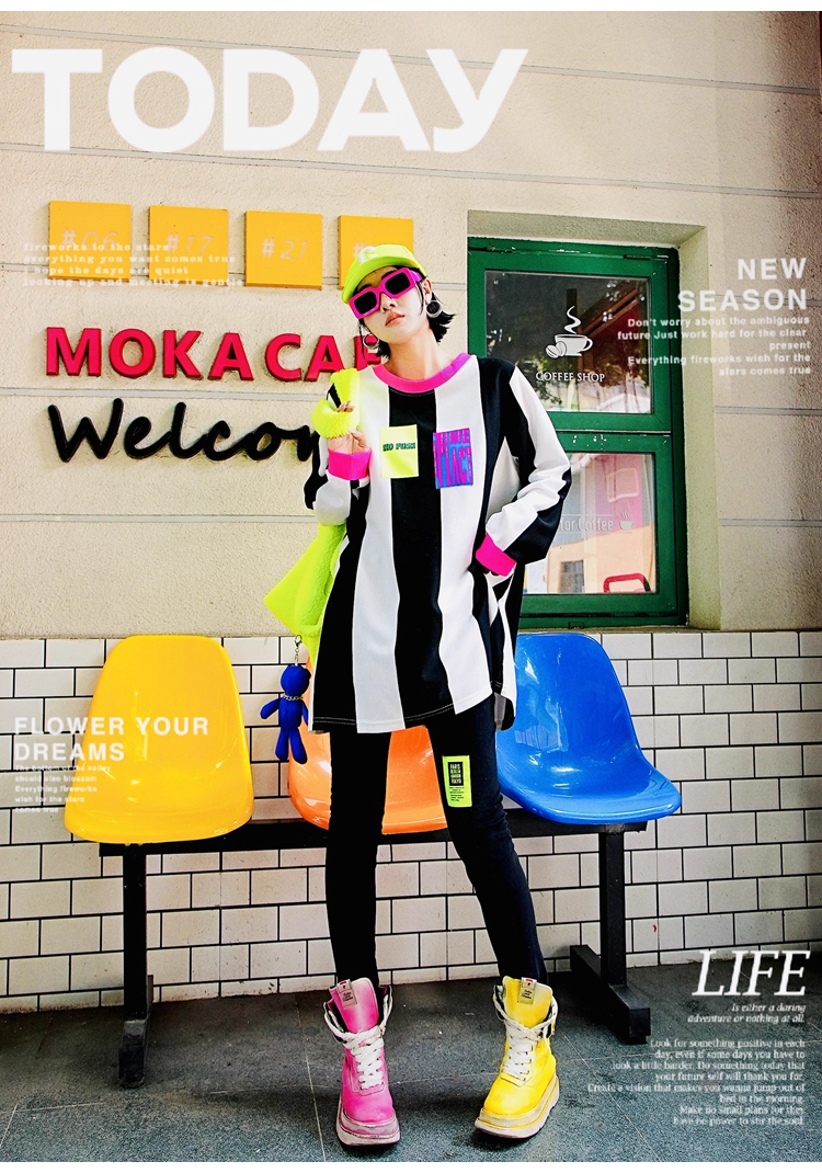 Neon Green Letter Patch Fleece Leggings X3412