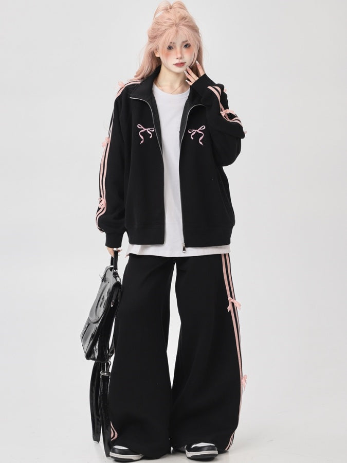 Ribbon motif jacket/pants/setup X2643