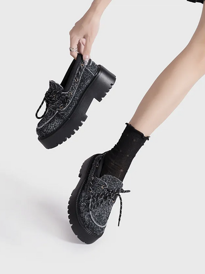 Platform Lace-Up Loafers　X3523