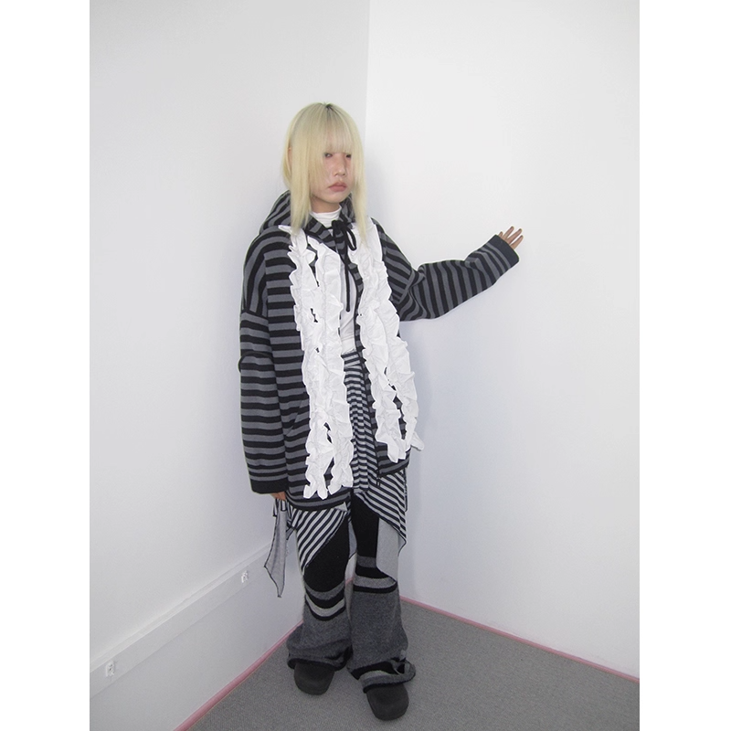 Striped Colorblock Sweat Jacket　X3421