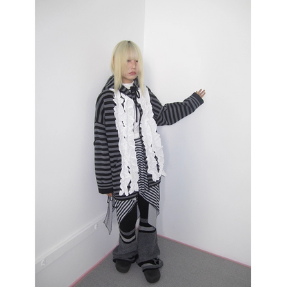 Striped Colorblock Sweat Jacket　X3421