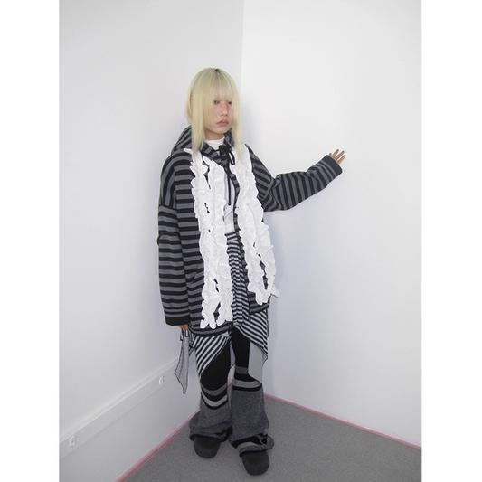 Striped Colorblock Sweat Jacket　X3421