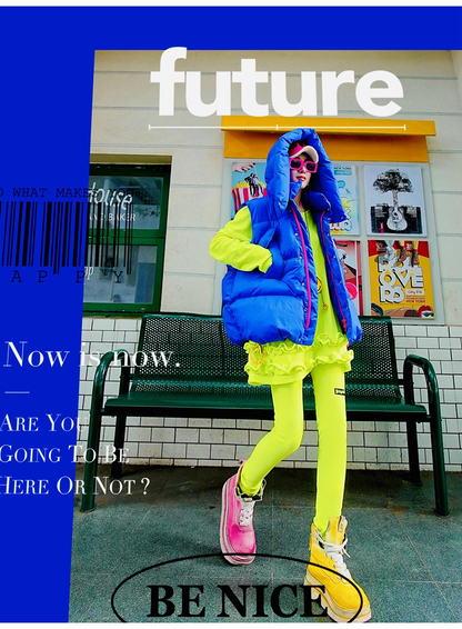 Royal Blue Ruffled Fleece Oversized Sweatshirt　X3407