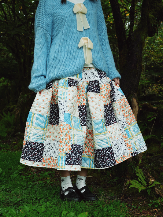 Padded Floral Puffy Skirt X3402