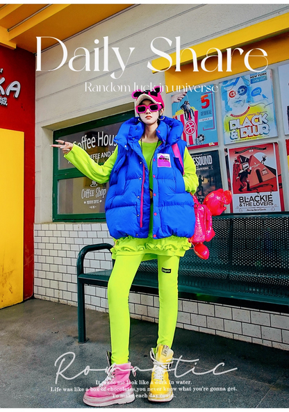 Royal Blue Ruffled Fleece Oversized Sweatshirt　X3407