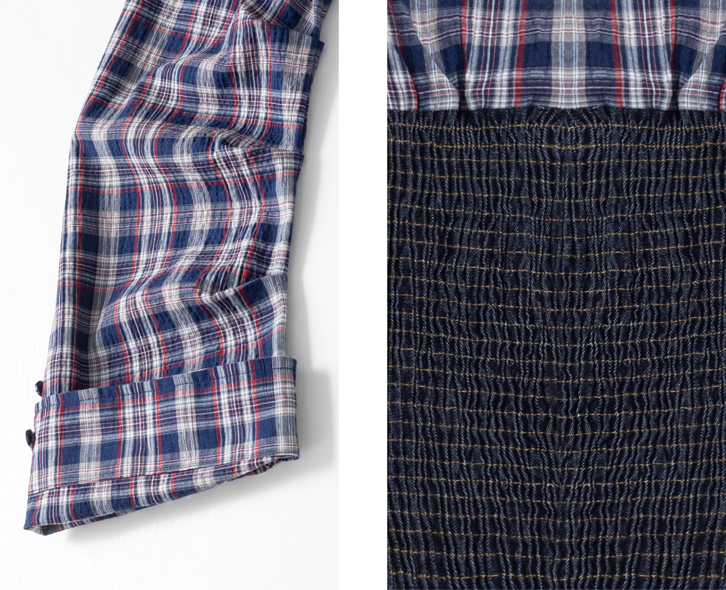 Denim Patchwork Off-Shoulder Top / Skirt　X3372