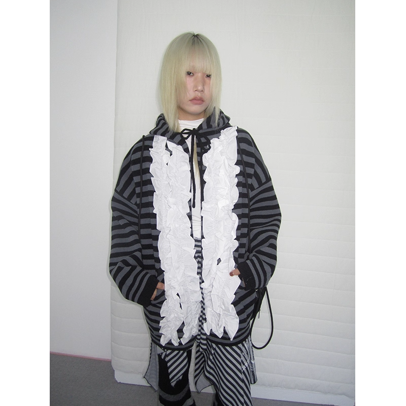 Striped Colorblock Sweat Jacket　X3421