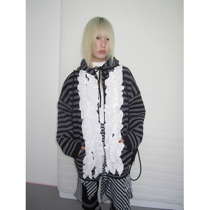 Striped Colorblock Sweat Jacket　X3421