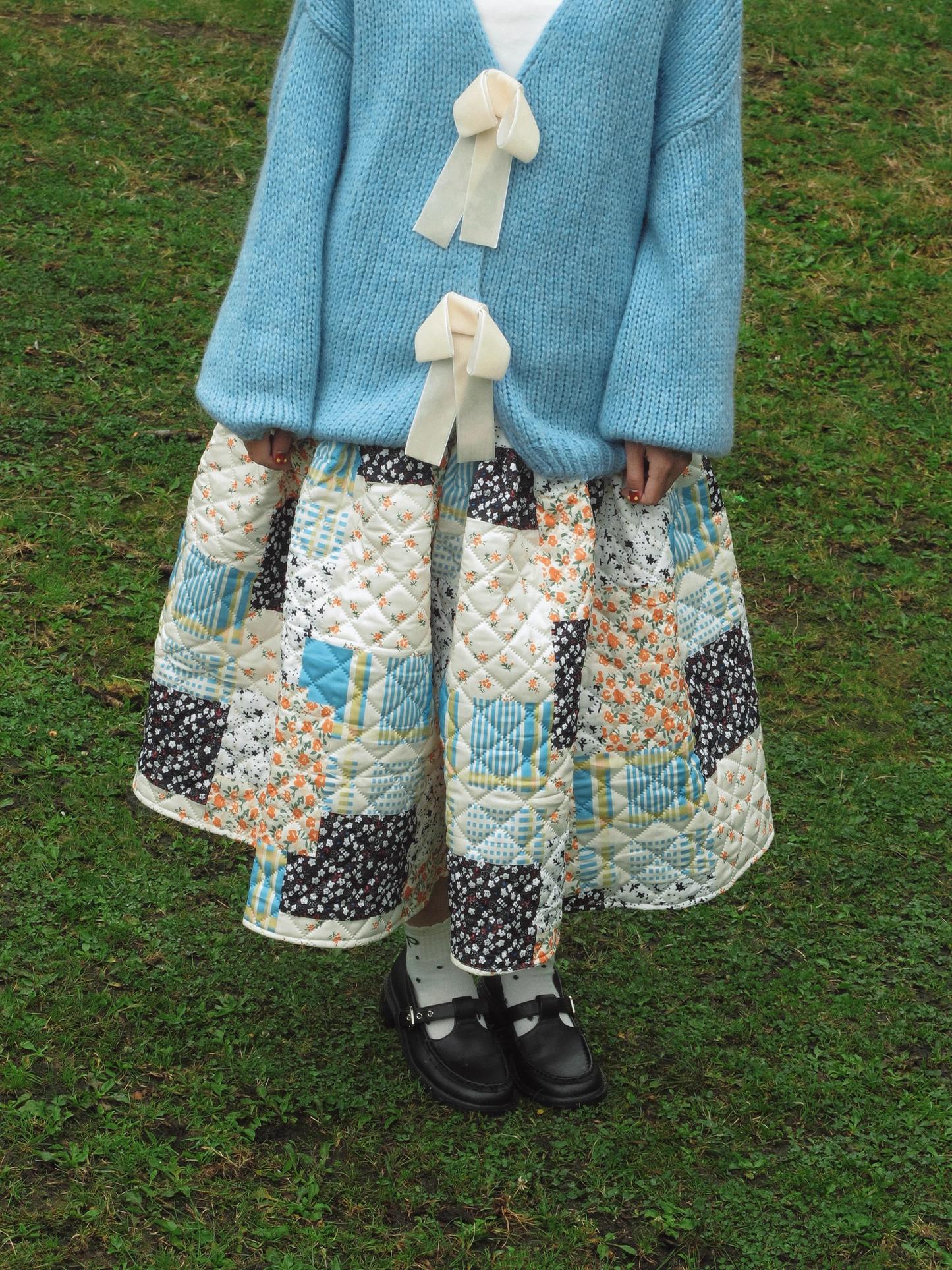 Padded Floral Puffy Skirt X3402