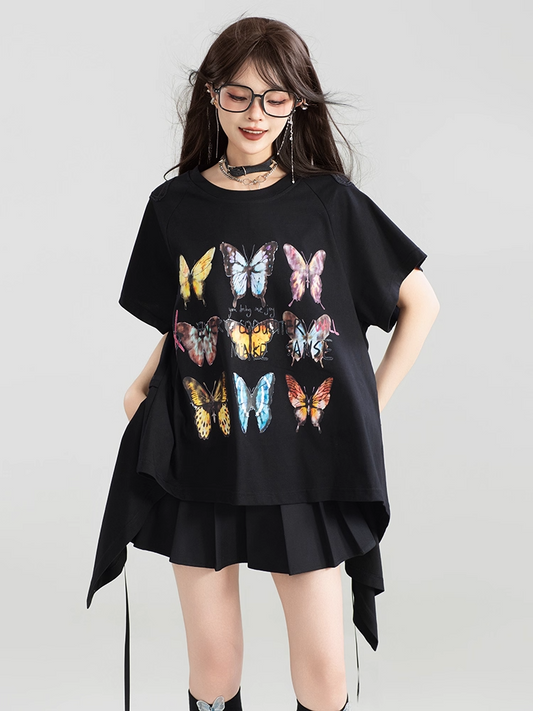Open Back Design Short Sleeve T-Shirt X3325