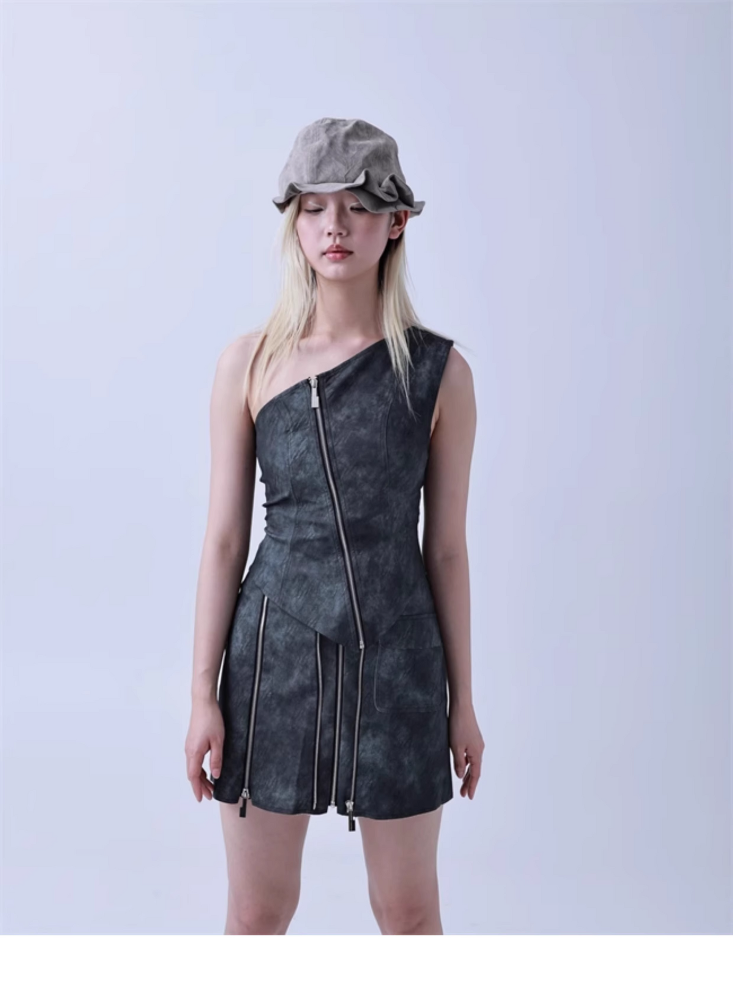 Retro Sculpted Brim Bucket Hat　X3438