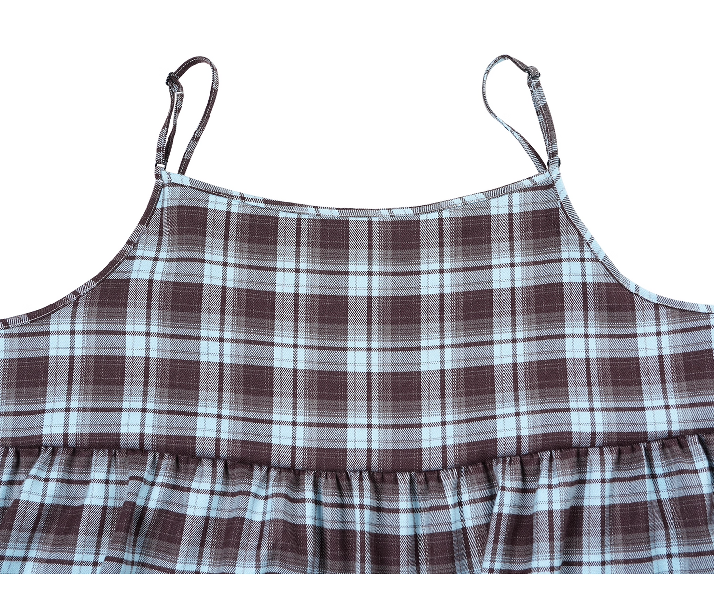 Vintage Brushed Check Layered Camisole Dress X3400