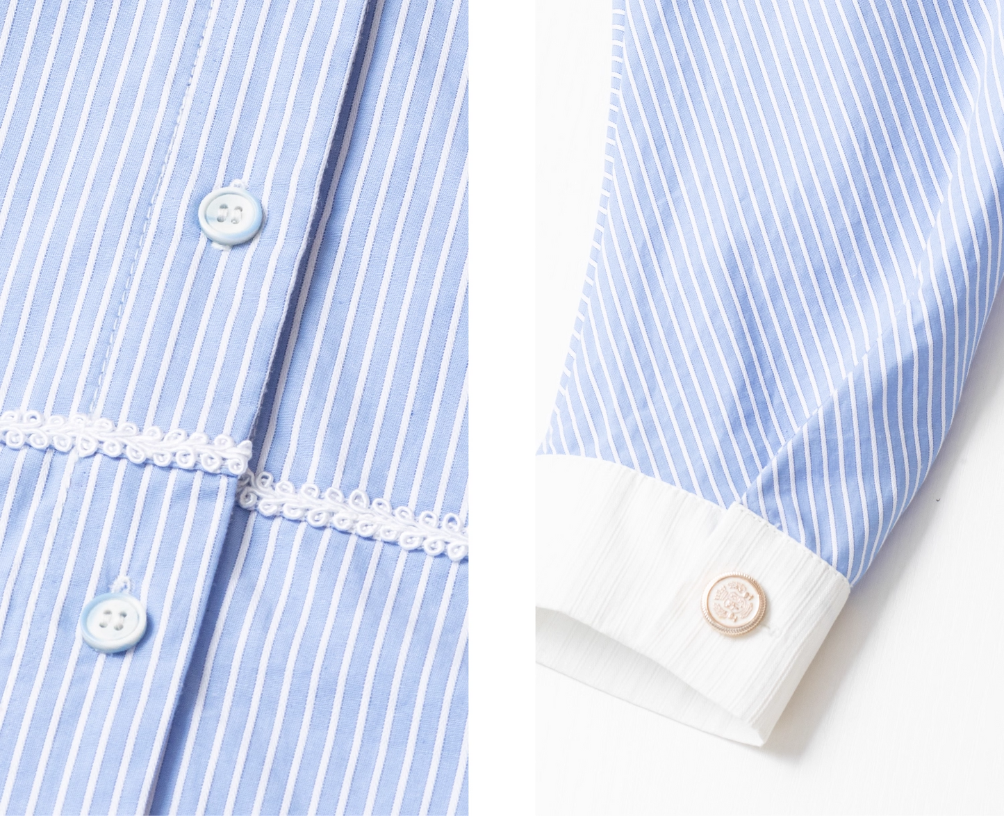 Blue Striped Long Sleeve Shirt　X3367