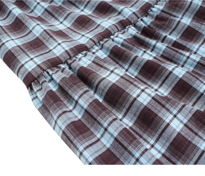 Vintage Brushed Check Layered Camisole Dress X3400