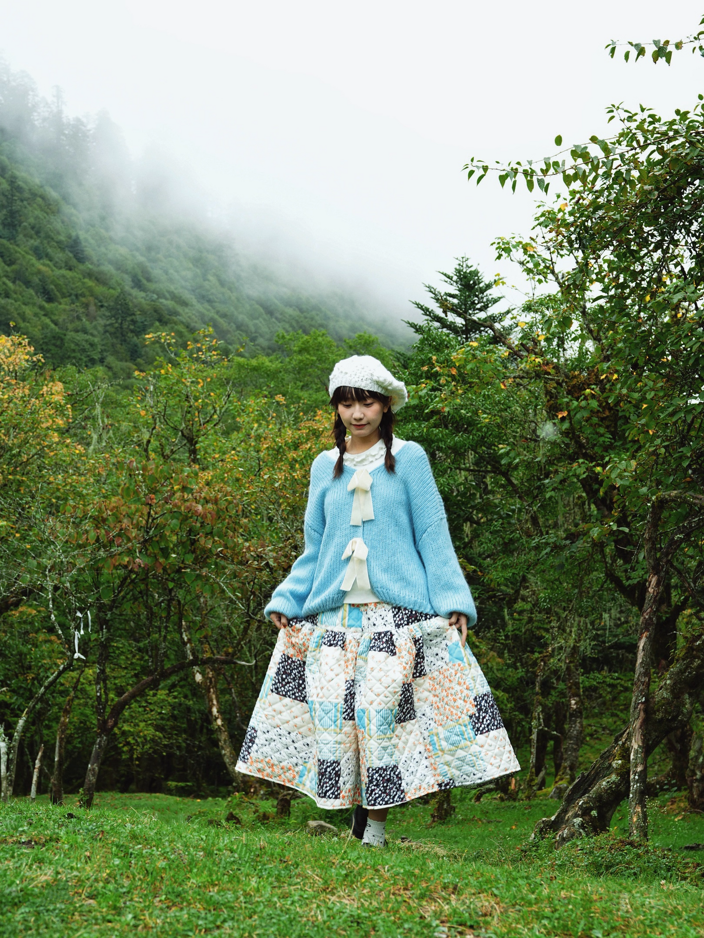 Padded Floral Puffy Skirt X3402
