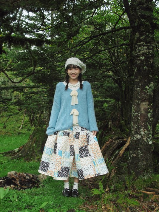 Padded Floral Puffy Skirt X3402
