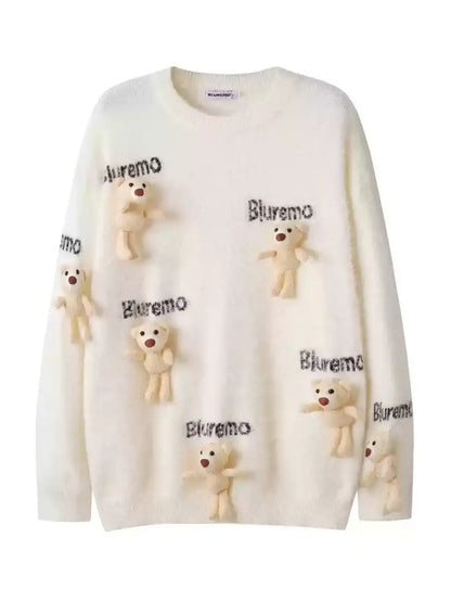 Bear Decoration Sweater　X2998