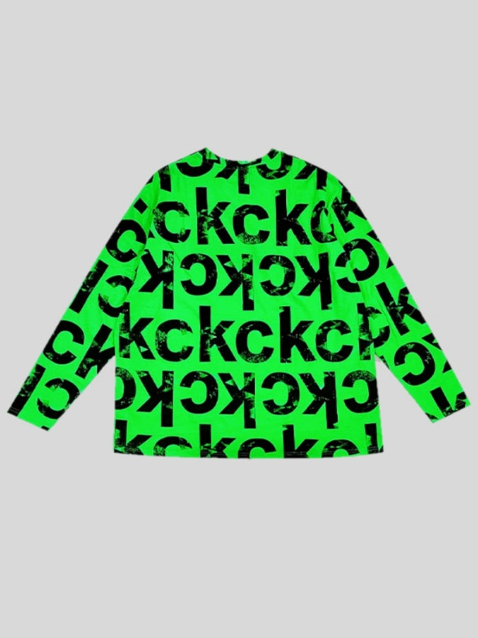 Neon color logo long sleeve T-shirt X2694