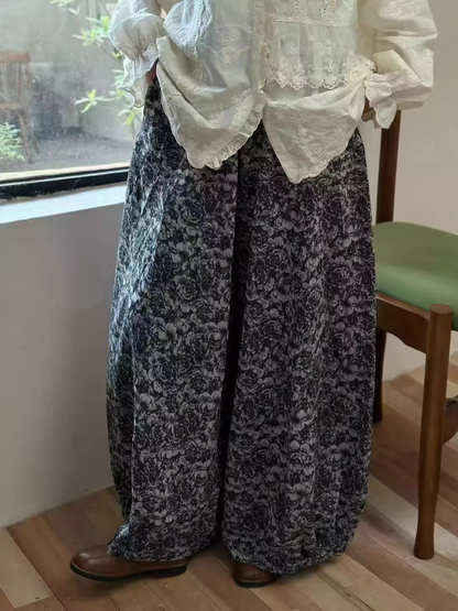 Vintage Inspired Loose Wide-Leg Lantern Pants　X3363