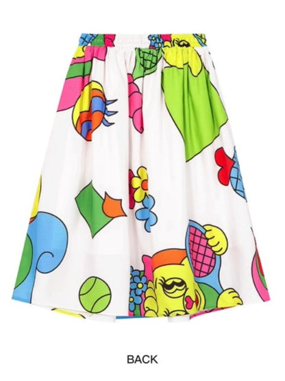 Colorful graphic flare skirt X2703