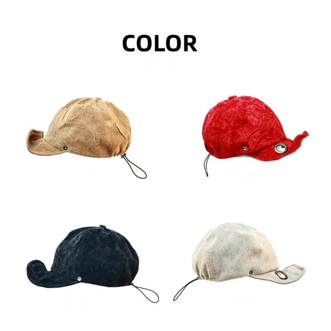 Y2K Curved-Brim Red Riding Hood Cap　X3440