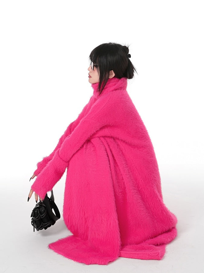 Pink fur coat X2607