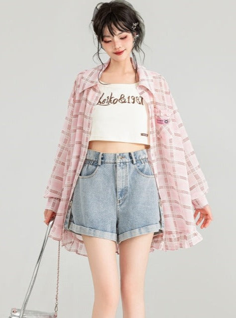 Butterfly motif oversized shirt X2733